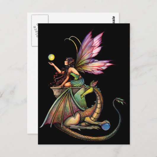 Drakenkruiden Fairy en Dragon van Molly Harrison Briefkaart (Voorkant / Achterkant)