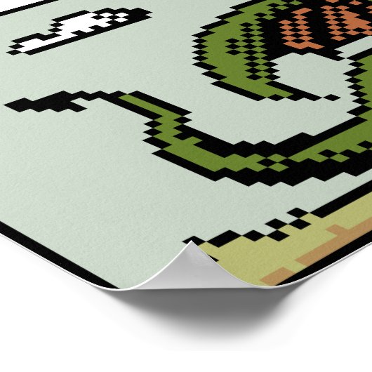 Drakenlaag 8-bits Pixel Art Poster (Hoek)