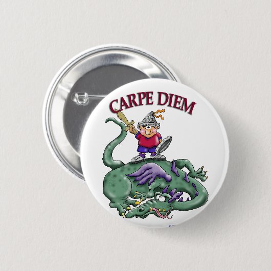 Drakenlaag - CARPE DIEM Ronde Button 5,7 Cm (Voorkant /achterkant)