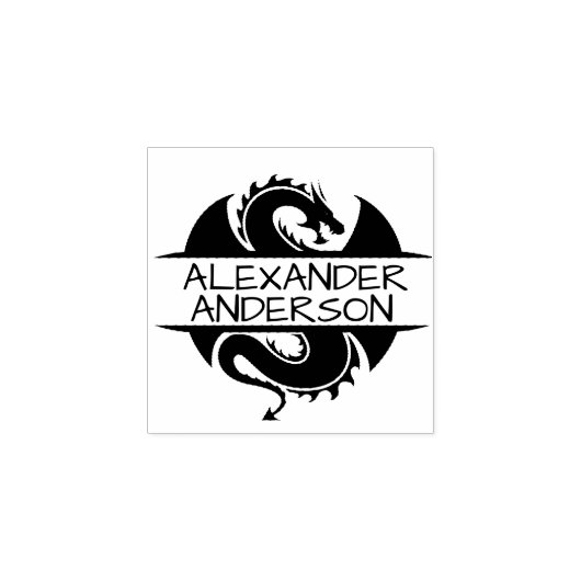 Drakenlaag personaliseren rubberstempel (Afrduk)