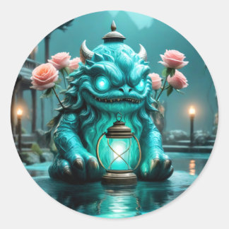 Drakenlantaarn Ronde Sticker