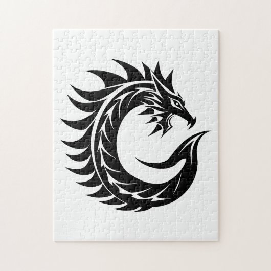 Drakenletter C, Drakalphabet, Monogram Legpuzzel (Verticaal)