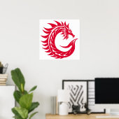 Drakenletter C, Drakalphabet, Monogram Poster (Thuiskantoor)