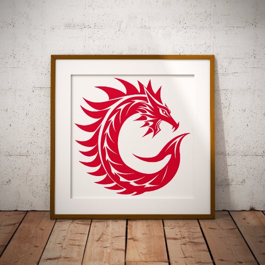 Drakenletter C, Drakalphabet, Monogram Poster