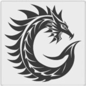 Drakenletter C, Drakalphabet, Monogram Sticker (Voorkant)