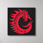 Drakenletter C, Drakengetal, Monogram Canvas Afdruk (Voorkant)