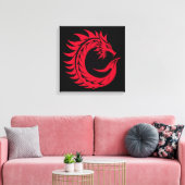 Drakenletter C, Drakengetal, Monogram Canvas Afdruk (Insitu (Woonkamer))