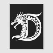 Drakenletter D, Drakalphabet, Monogram Magnetische Uitnodiging (Voorkant)