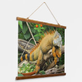 Drakenlicht bruin en oranje trekhagedis hangend wandkleed (Gebogen)