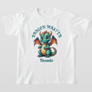 Drakenmeester Cute Groene Draak Personaliseer T-shirt
