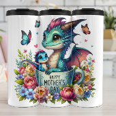 Drakenmoeder: Pup, Bloemen, Moederdag Thermosbeker