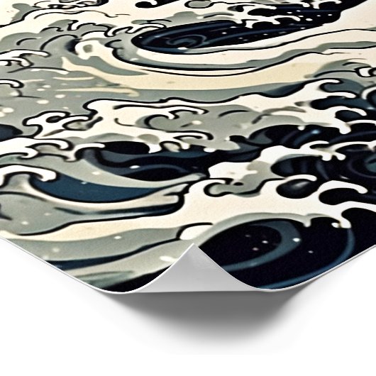 Drakenmuur Poster, Japanse kunstillustratie Poster (Hoek)