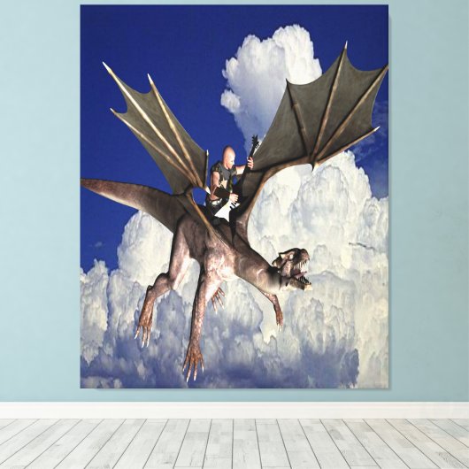 Drakenmuziek in de Wolken Canvas Afdruk (Insitu (Houten vloer))