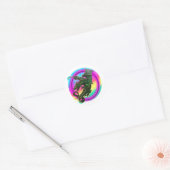 Drakenontwerp Ronde Sticker (Envelop)