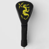 Drakenontwerp zwarte golfkafdekking golfheadcover (Voorkant)