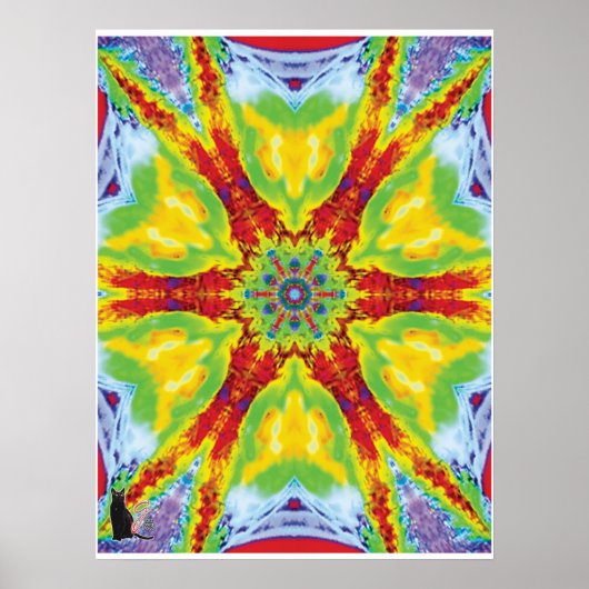 Drakenoog Kinestische Collage Kaleidoscoop Poster (Voorkant)