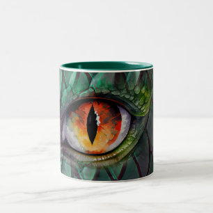 Drakenoog Mythische Fantasie Tweekleurige Koffiemok