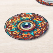 Drakenoog Ronde Kartonnen Onderzetter (Gebogen)