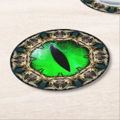 Drakenoog Ronde Kartonnen Onderzetter (Gebogen)