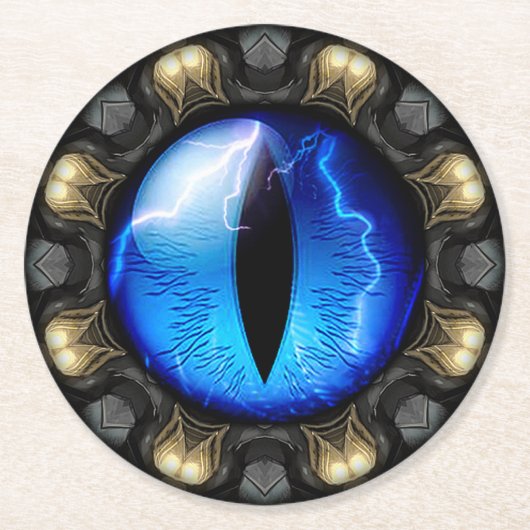 Drakenoog Ronde Kartonnen Onderzetter (Voorkant)