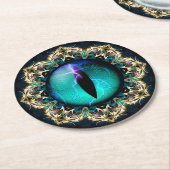 Drakenoog Ronde Kartonnen Onderzetter (Gebogen)