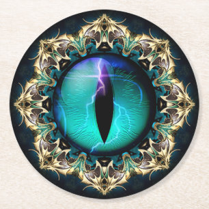 Drakenoog Ronde Kartonnen Onderzetter