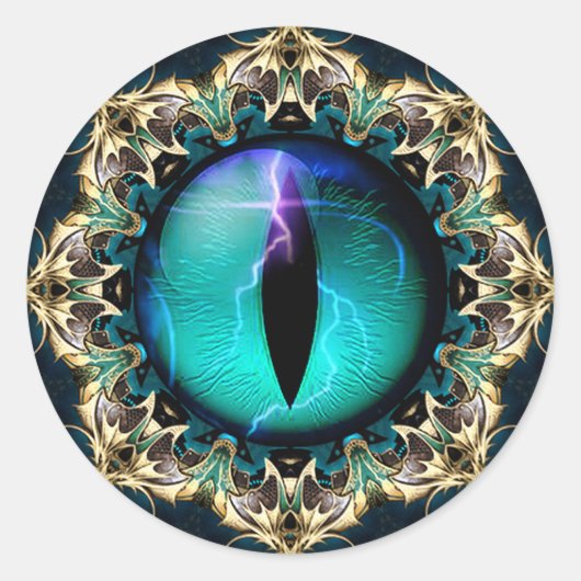 Drakenoog Ronde Sticker (Voorkant)