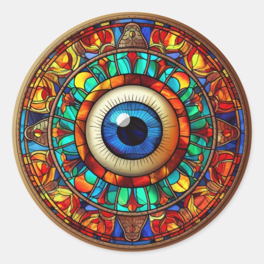 Drakenoog Ronde Sticker (Voorkant)