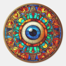 Drakenoog Ronde Sticker