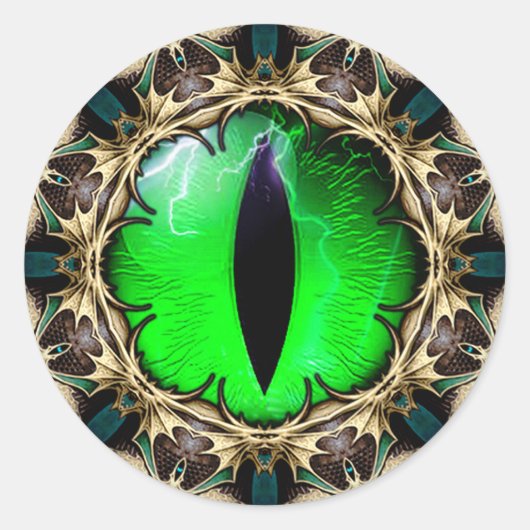 Drakenoog Ronde Sticker (Voorkant)