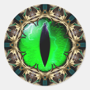 Drakenoog Ronde Sticker