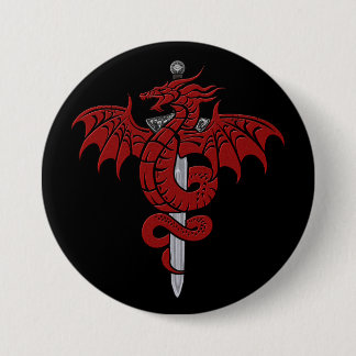 Drakenpagina - Drakenzwaard Ronde Button 7,6 Cm