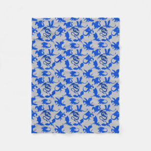 Drakenpatroon 02 blue.bwx4 grijze BG Fleece Deken