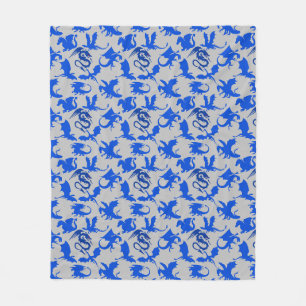 Drakenpatroon 02 blue.bwx4 grijze BG Fleece Deken