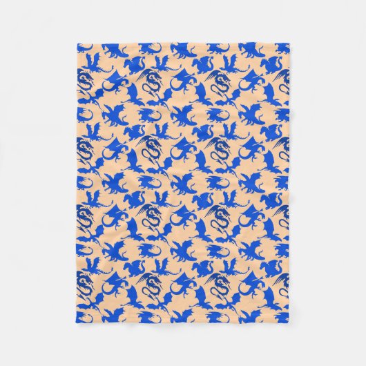 Drakenpatroon 02 blue.bwx4 Lorange BG Fleece Deken (Voorkant)
