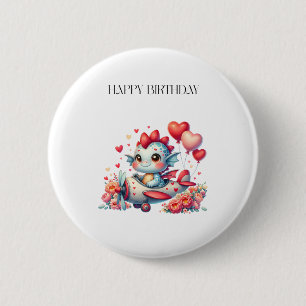 Drakenpiloot Verjaardag Ronde Button 5,7 Cm