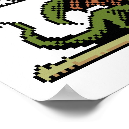Drakenplatform met 8-bits Pixel Art-Poster Poster (Hoek)