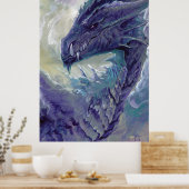Drakenportret: Paars Poster (Keuken)