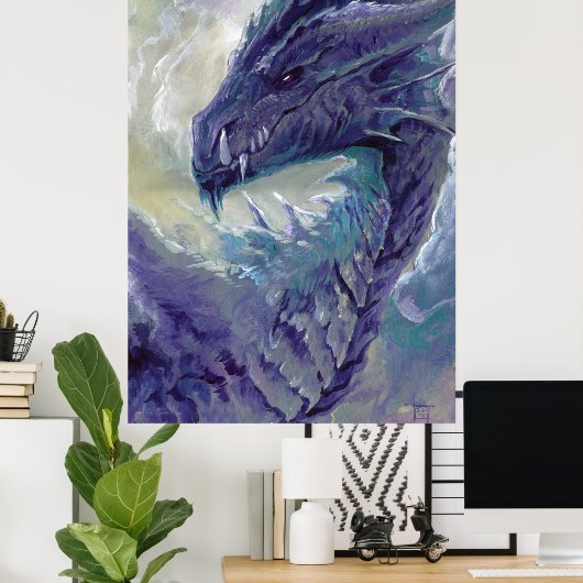 Drakenportret: Paars Poster (Thuiskantoor)