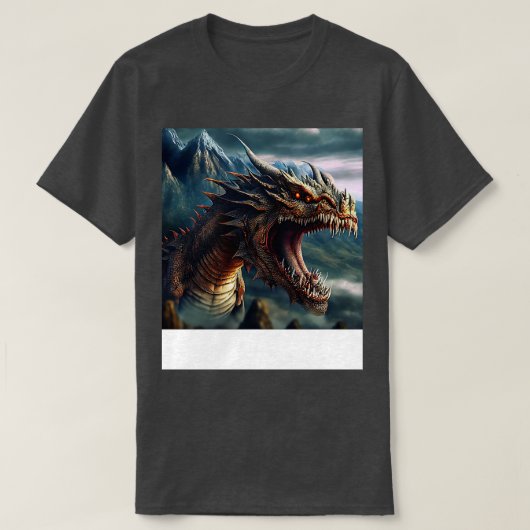Drakenrood ogen scherpe tanden t-shirt (Design voorkant)