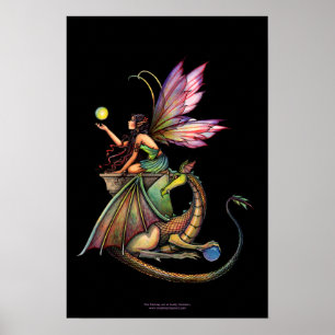 Drakens Bollen Gotische Fee Draak Poster