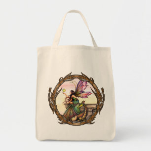 Drakens Bollen Gotische Fee en Draak Boodschappent Tote Bag