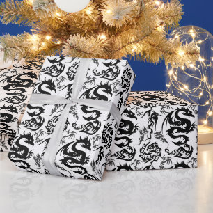 Drakens omtrekpatroon 05.b.DOLP01 Cadeaupapier