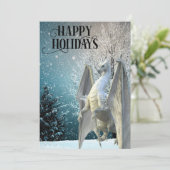 Drakens Winters Scène Sneeuw Prettige Feestdagen Feestdagenkaart (Staand voorkant)