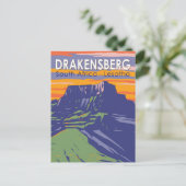 Drakensberg Zuid-Afrika Lesotho Travel Art Retro Briefkaart (Staand voorkant)