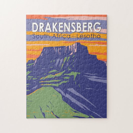Drakensberg Zuid-Afrika Lesotho Travel Art Retro Legpuzzel (Verticaal)