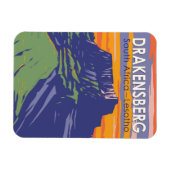 Drakensberg Zuid-Afrika Lesotho Travel Art Retro Magneet (Horizontaal)