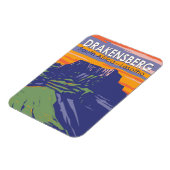 Drakensberg Zuid-Afrika Lesotho Travel Art Retro Magneet (Linkerzijde)