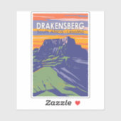 Drakensberg Zuid-Afrika Lesotho Travel Art Retro Sticker (Vel)