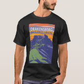 Drakensberg Zuid-Afrika Lesotho Travel Art Retro T-shirt (Voorkant)